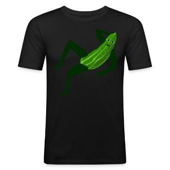Cucumber model fashionable cucumber - Men's Slim Fit T-Shirt - black - Front - Nik (191cm)