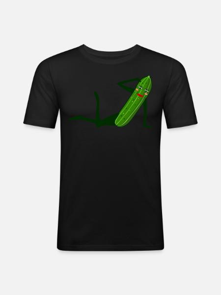 Concombre Modèle Photo Modèle Concombre - T-shirt près du corps Homme - noir