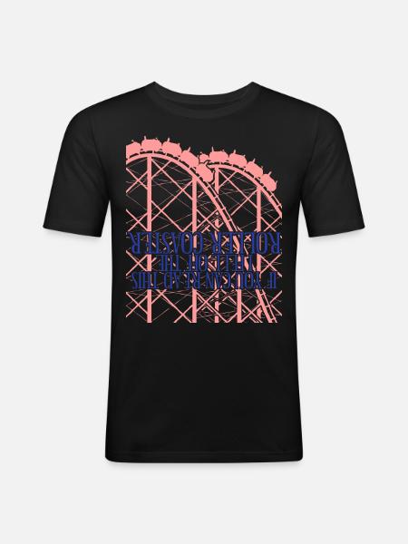 Achterbahn lustig Achterbahnfahrer - Männer Slim Fit T-Shirt - Schwarz