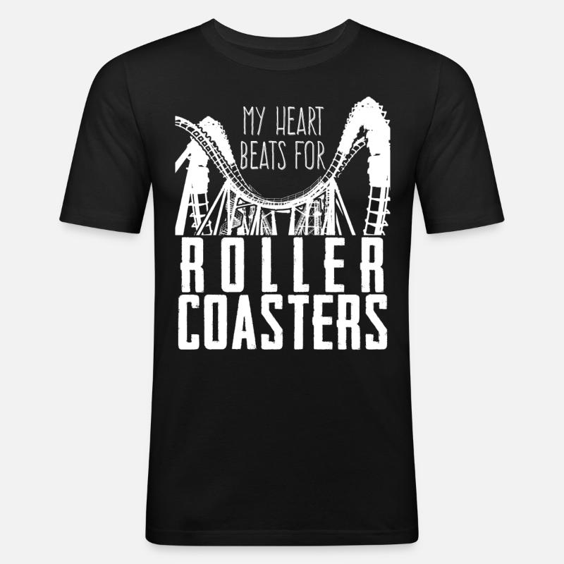 Achterbahnfahrer Achterbahn - Männer Slim Fit T-Shirt - Schwarz
