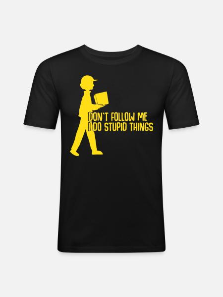 Parcel deliverer joke parcel carrier - Men's Slim Fit T-Shirt - black