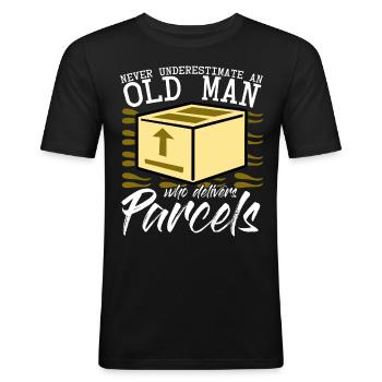 Paketzusteller Briefträger Paketbote - Männer Slim Fit T-Shirt - Schwarz - Vorne - Nik (191cm)