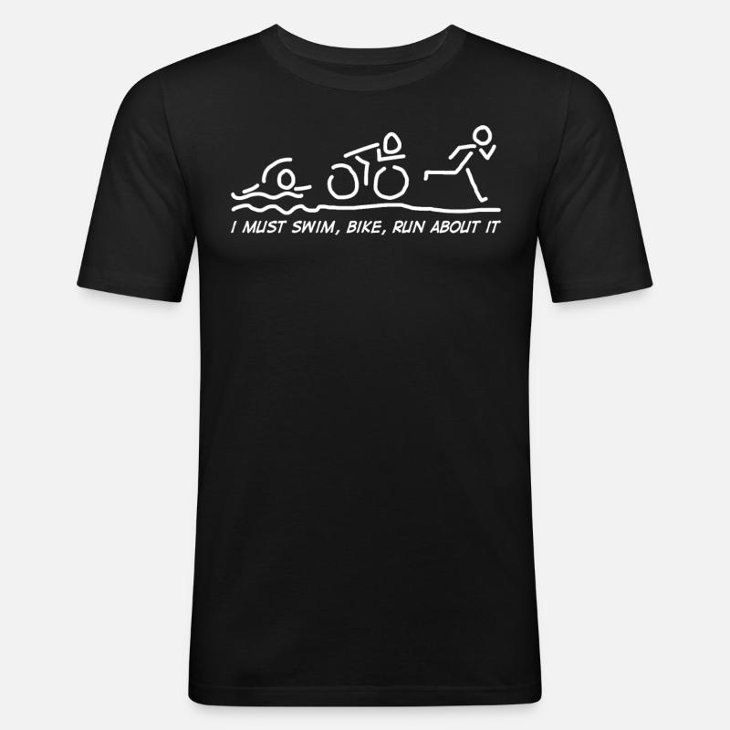 Triathleten Triathlet Triathlon - Männer Slim Fit T-Shirt - Schwarz