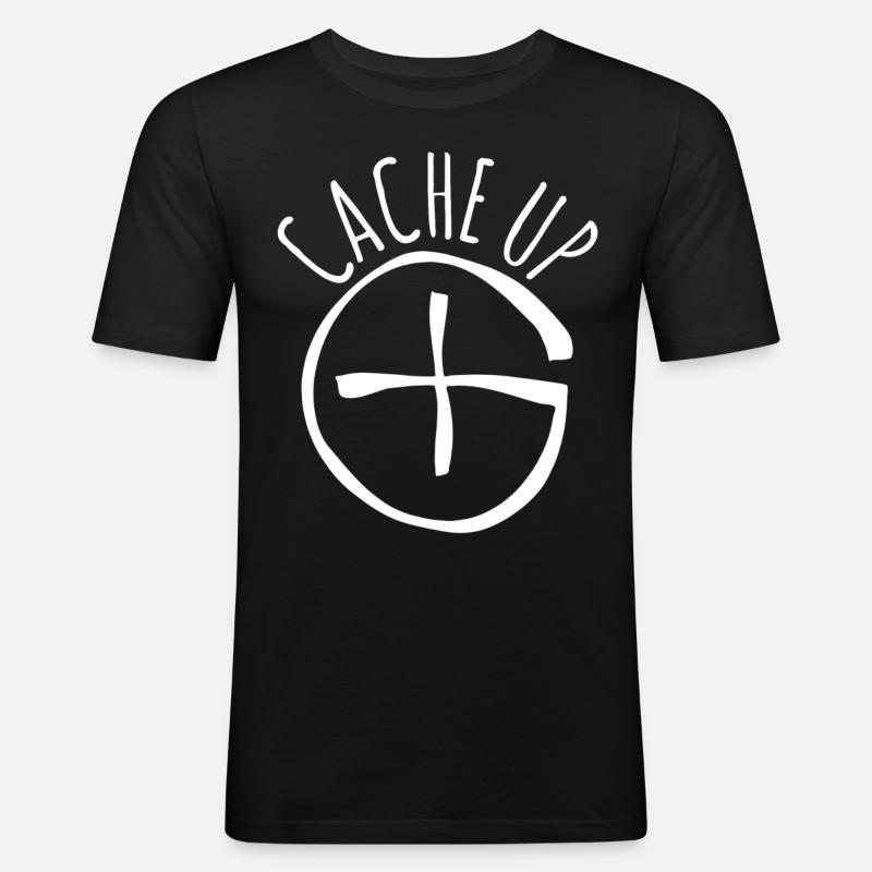 Geocacher Schatzsuche Chache Geocache - Männer Slim Fit T-Shirt - Schwarz