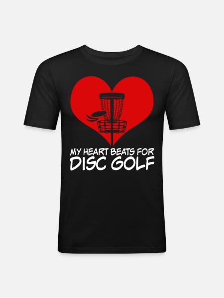Disc golf Discgolf Spruch Frisbee - Men's Slim Fit T-Shirt - black