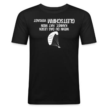 Gleitsegeln Paraglider Witz Paragliding - Männer Slim Fit T-Shirt - Schwarz - Vorne - Nik (191cm)