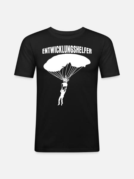 Fallschirm verhedderte Leine - Männer Slim Fit T-Shirt - Schwarz