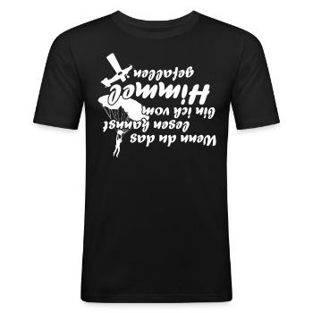 Fallschirmspringer Fallschirm Skydiving - Männer Slim Fit T-Shirt - Schwarz - Vorne - Nik (191cm)