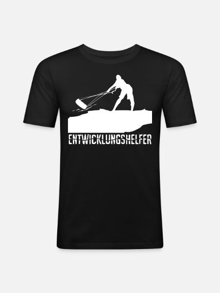 Kitesurfen verhedderte Leinen - Männer Slim Fit T-Shirt - Schwarz