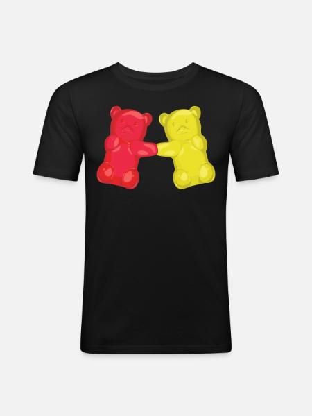 Gummibärchen tanzen Boogie Woogie - Männer Slim Fit T-Shirt - Schwarz