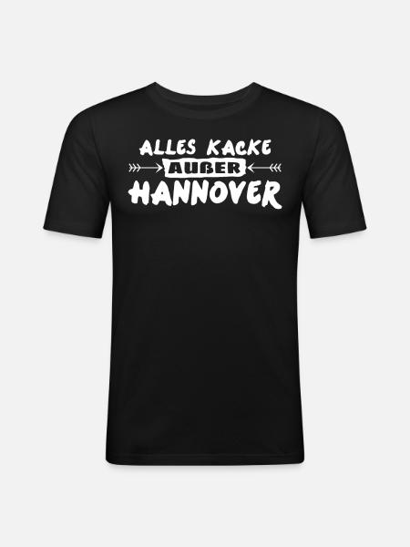 Hannover Spruch - Männer Slim Fit T-Shirt - Schwarz