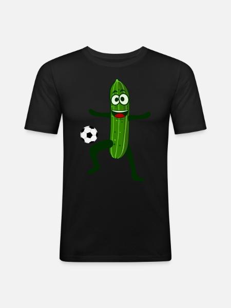 Gurke Fußball Fußballverein Gurken - Männer Slim Fit T-Shirt - Schwarz