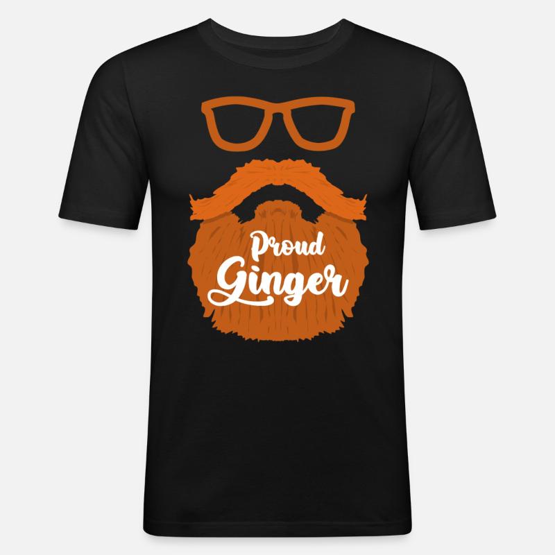 Rothaarig Bart Rotschopf Rote Haare - Männer Slim Fit T-Shirt - Schwarz