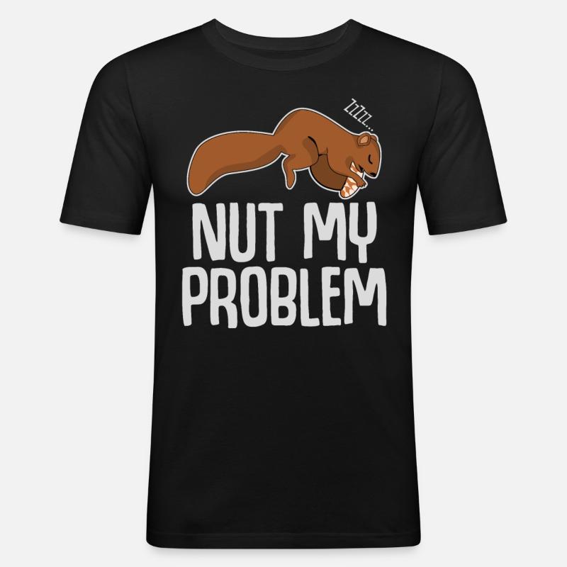 Schlafendes Eichhörnchen schläft - Männer Slim Fit T-Shirt - Schwarz