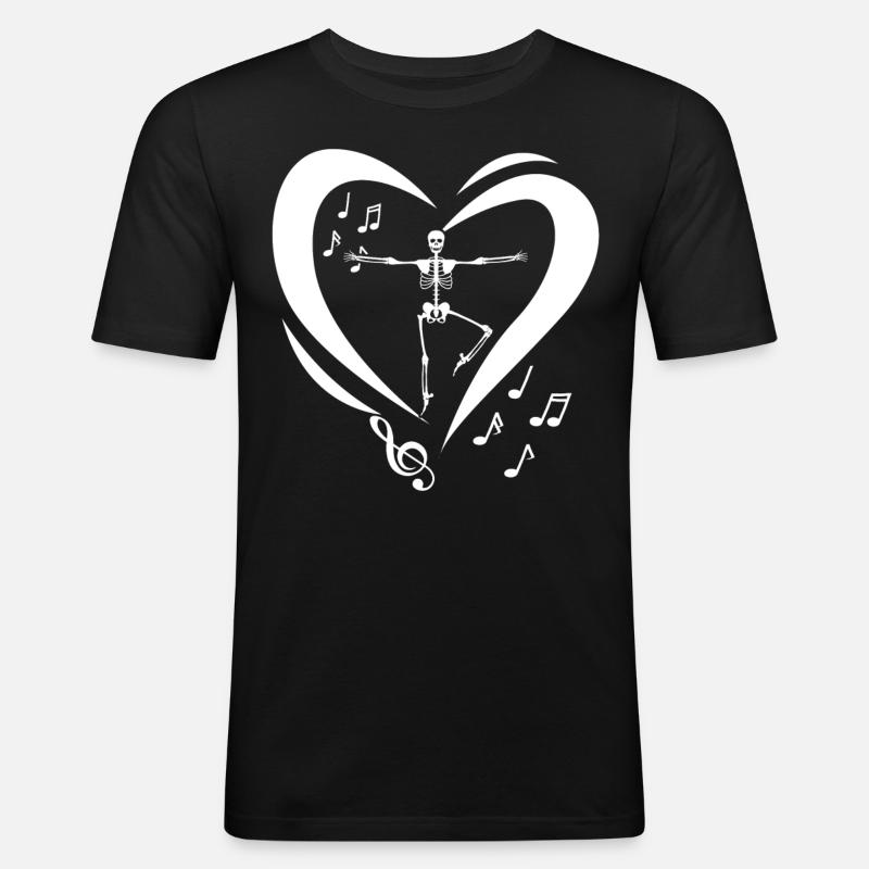 Skeleton skeletons dancing - Men's Slim Fit T-Shirt - black
