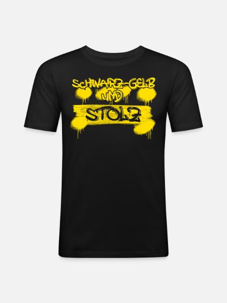 Dortmund - Männer Slim Fit T-Shirt - Schwarz