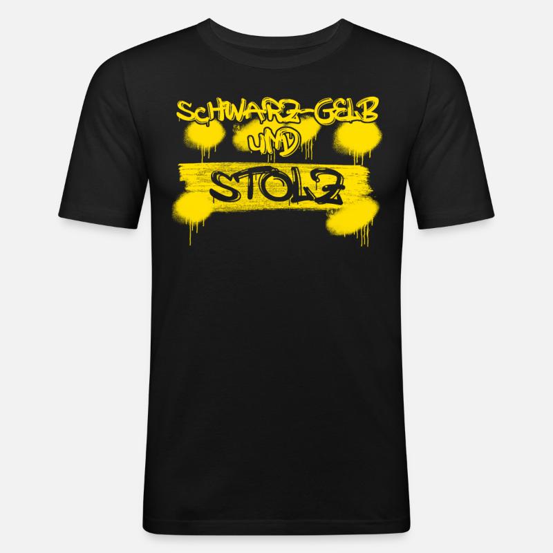 Dortmund - Männer Slim Fit T-Shirt - Schwarz
