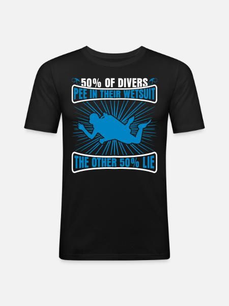 Diver Saying Scuba Diver Diving - Men's Slim Fit T-Shirt - black