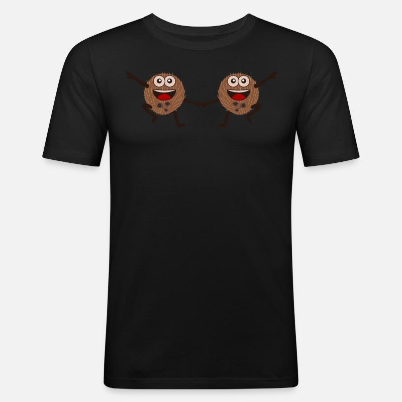 Kokusnuss Boogie Woogie Kokusnüsse - Männer Slim Fit T-Shirt - Schwarz