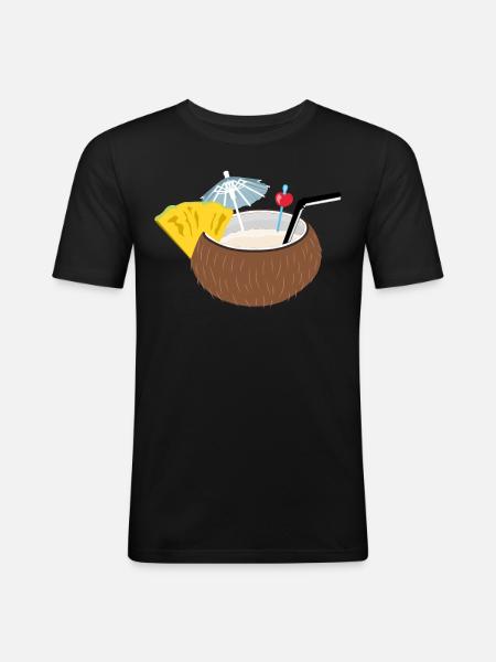 Cocktail Noix de - T-shirt près du corps Homme - noir