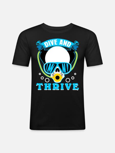 Diver Diving GogglesDiving - Men's Slim Fit T-Shirt - black