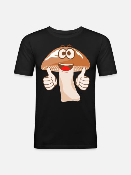 Champignons Cueilleurs de champignons - T-shirt près du corps Homme - noir