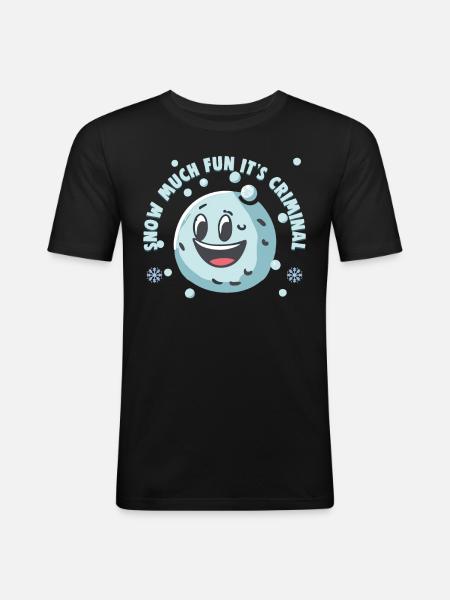 Snowball Fight Crew - Snow much fun it's criminal - Men's Slim Fit T-Shirt - black