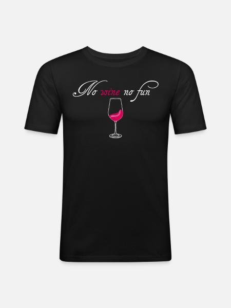 Wine Red wine - Men's Slim Fit T-Shirt - black