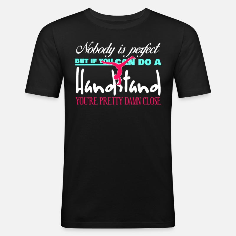 Handstand - Männer Slim Fit T-Shirt - Schwarz