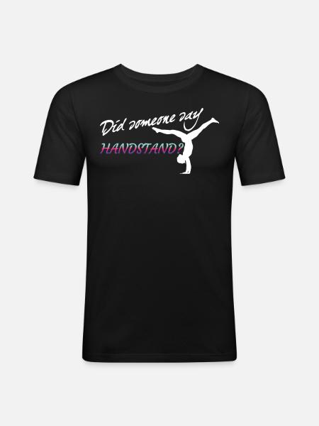 Handstand balancing act gymnast - Men's Slim Fit T-Shirt - black