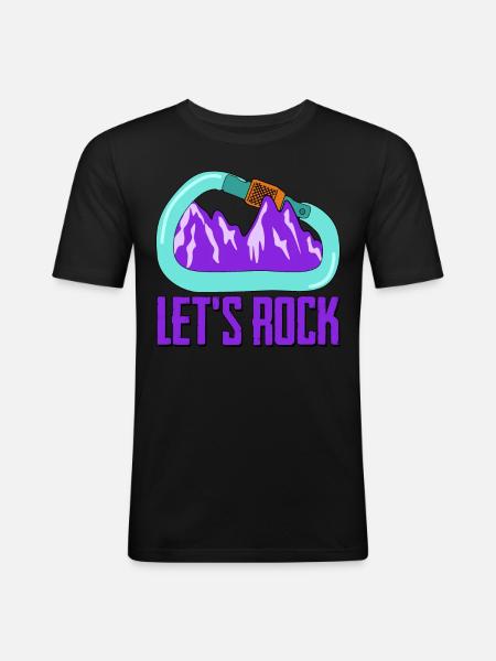Mountain Climbing Carabiner Climber - Men's Slim Fit T-Shirt - black