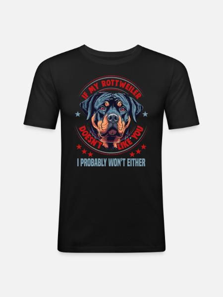 Dogs Rottweiler Dog Lovers - Men's Slim Fit T-Shirt - black