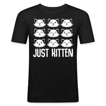 Cute Cats - Männer Slim Fit T-Shirt - Schwarz - Vorne - Nik (191cm)