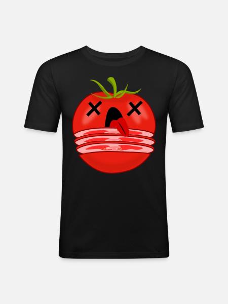 Tomato Cut Tomatoes - Men's Slim Fit T-Shirt - black