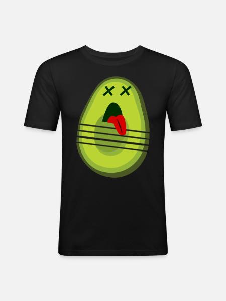Avocado Cutting Avocados - Men's Slim Fit T-Shirt - black