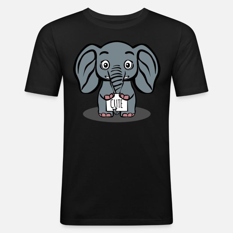 Elephant Cute Elephants - Männer Slim Fit T-Shirt - Schwarz