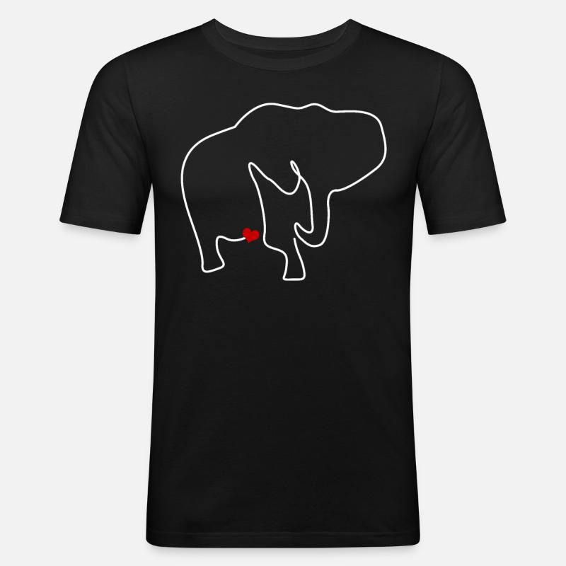 Éléphant Éléphants - T-shirt près du corps Homme - noir