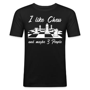Chess Board - Men's Slim Fit T-Shirt - black - Front - Nik (191cm)