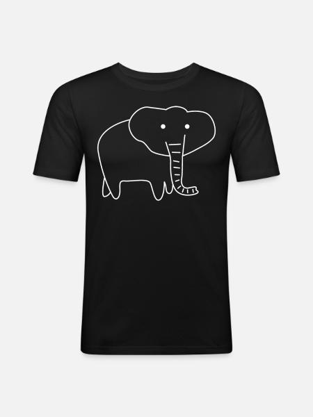 Elephant - Männer Slim Fit T-Shirt - Schwarz