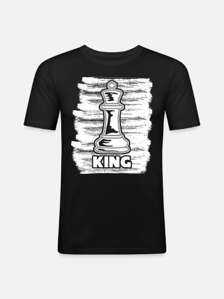 Chess Board King - Men's Slim Fit T-Shirt - black