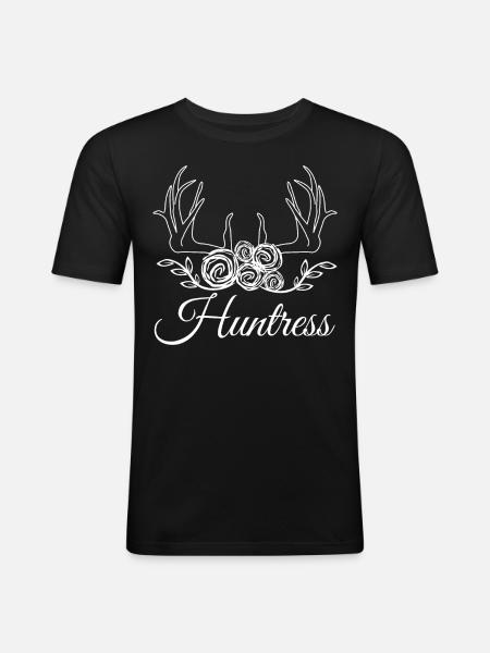 Huntress Hunting Hunter - Men's Slim Fit T-Shirt - black