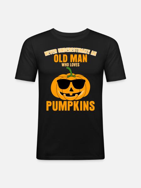 Pumpkin with Sunglasses Pumpkins - Men's Slim Fit T-Shirt - black