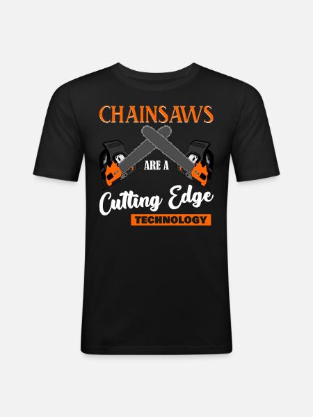 Chainsaw Joke Chain Saw - Men's Slim Fit T-Shirt - black