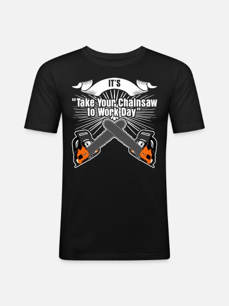 Chain Saw Day Chainsaw - Men's Slim Fit T-Shirt - black