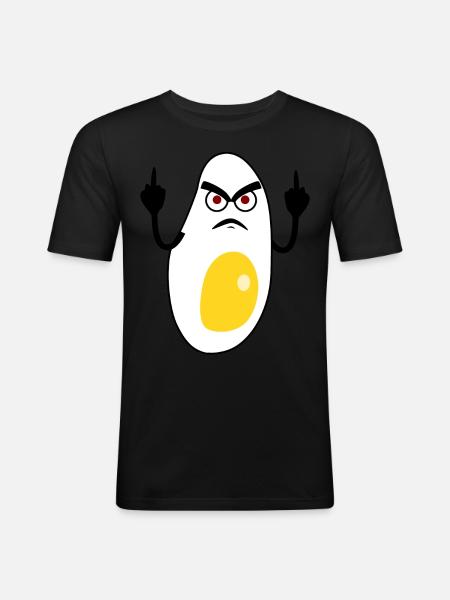 Eggs Grumpy Fried Egg - Men's Slim Fit T-Shirt - black
