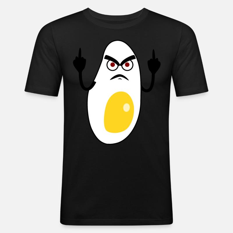 Eggs Grumpy Fried Egg - Men's Slim Fit T-Shirt - black