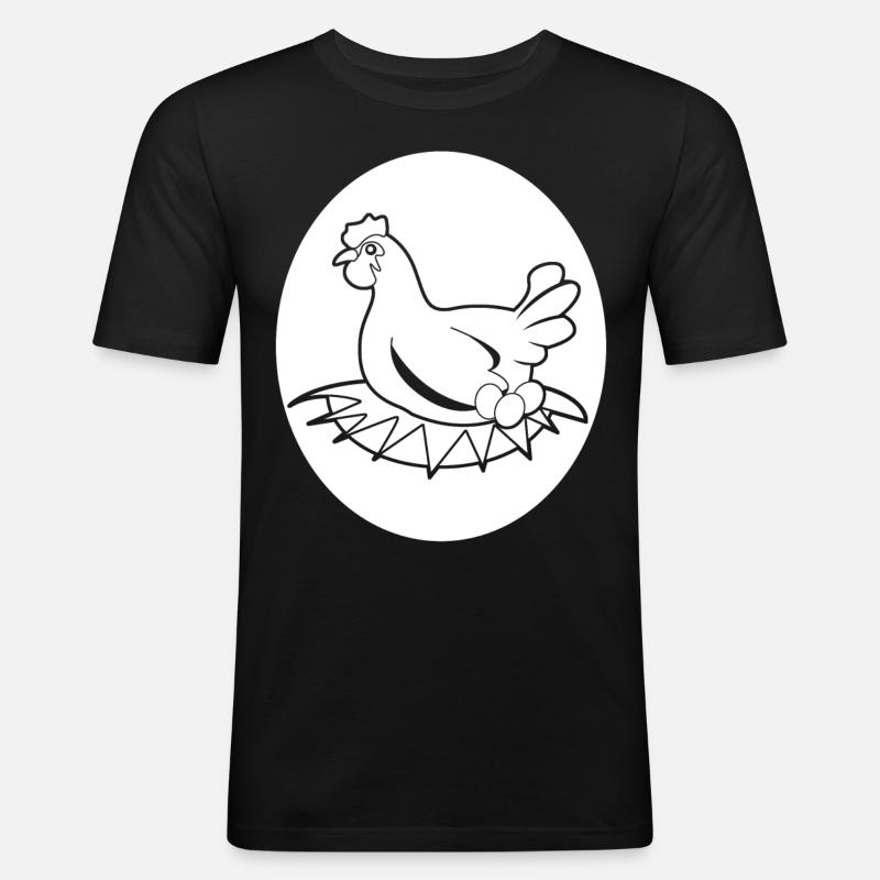Eggs Chicken Egg - Männer Slim Fit T-Shirt - Schwarz