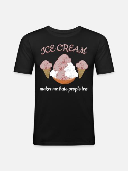 Ice Cream Cup Icecream - Men's Slim Fit T-Shirt - black