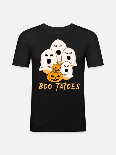 Potato Halloween Ghosts Ghost Potatoes - Men's Slim Fit T-Shirt - black