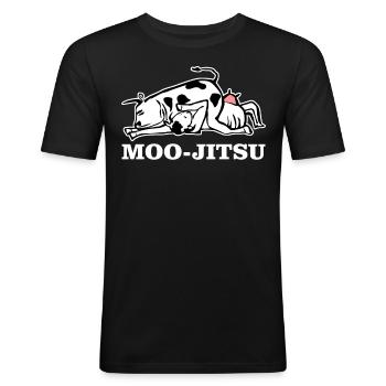 Ju-Jitsu Cow Brasilian Jiu-Jitsu BJJ - Men's Slim Fit T-Shirt - black - Front - Nik (191cm)